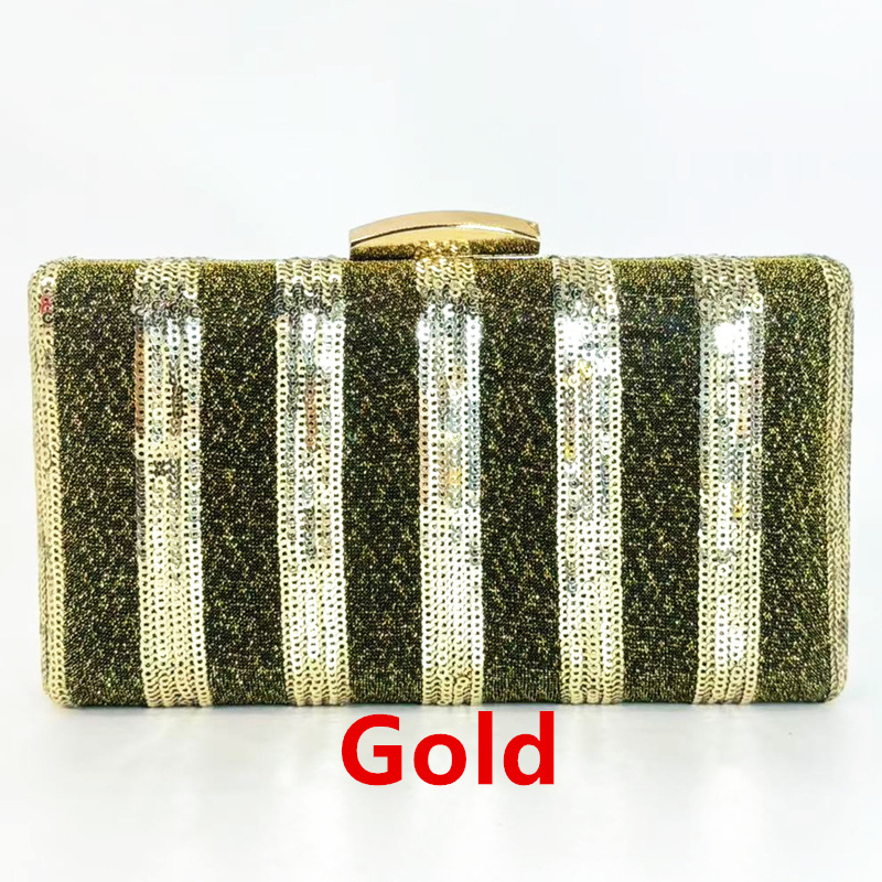 Interior Design Ai - Italiaans design gestreepte pailletten glanzende clutch